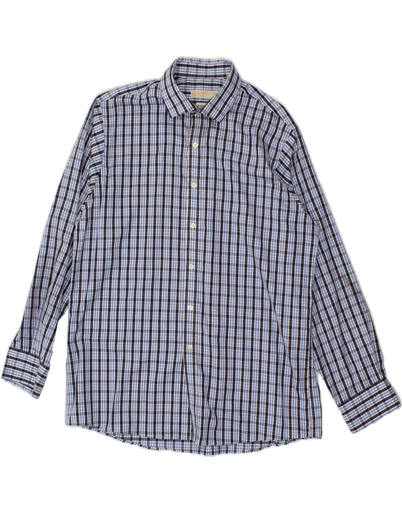 MICHAEL KORS Mens Shirt Size 17 XL Blue Check Vintage Michael Kors and Second-Hand Michael Kors from Messina Hembry 
