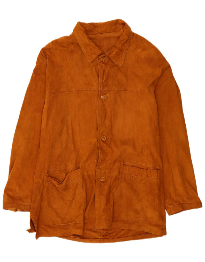 Vintage Mens Suede Jacket EU 56 3XL Brown Leather