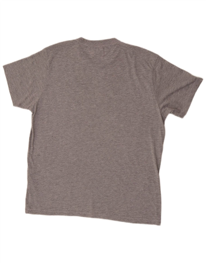 Bear Mens Graphic T-Shirt Top XL Grey Flecked Polyester