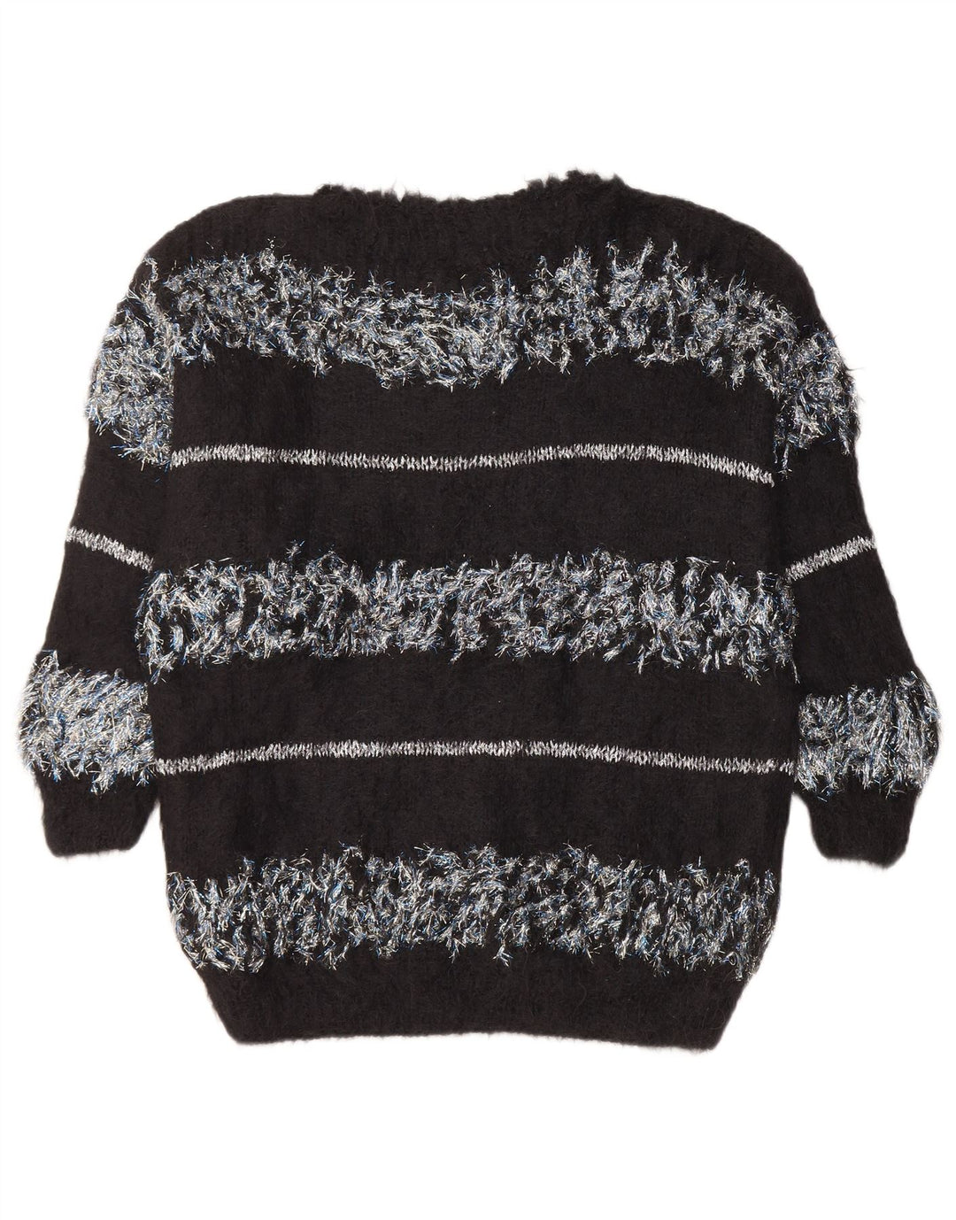 VINTAGE Womens Boat Neck Jumper Sweater UK 18 XL Black Striped