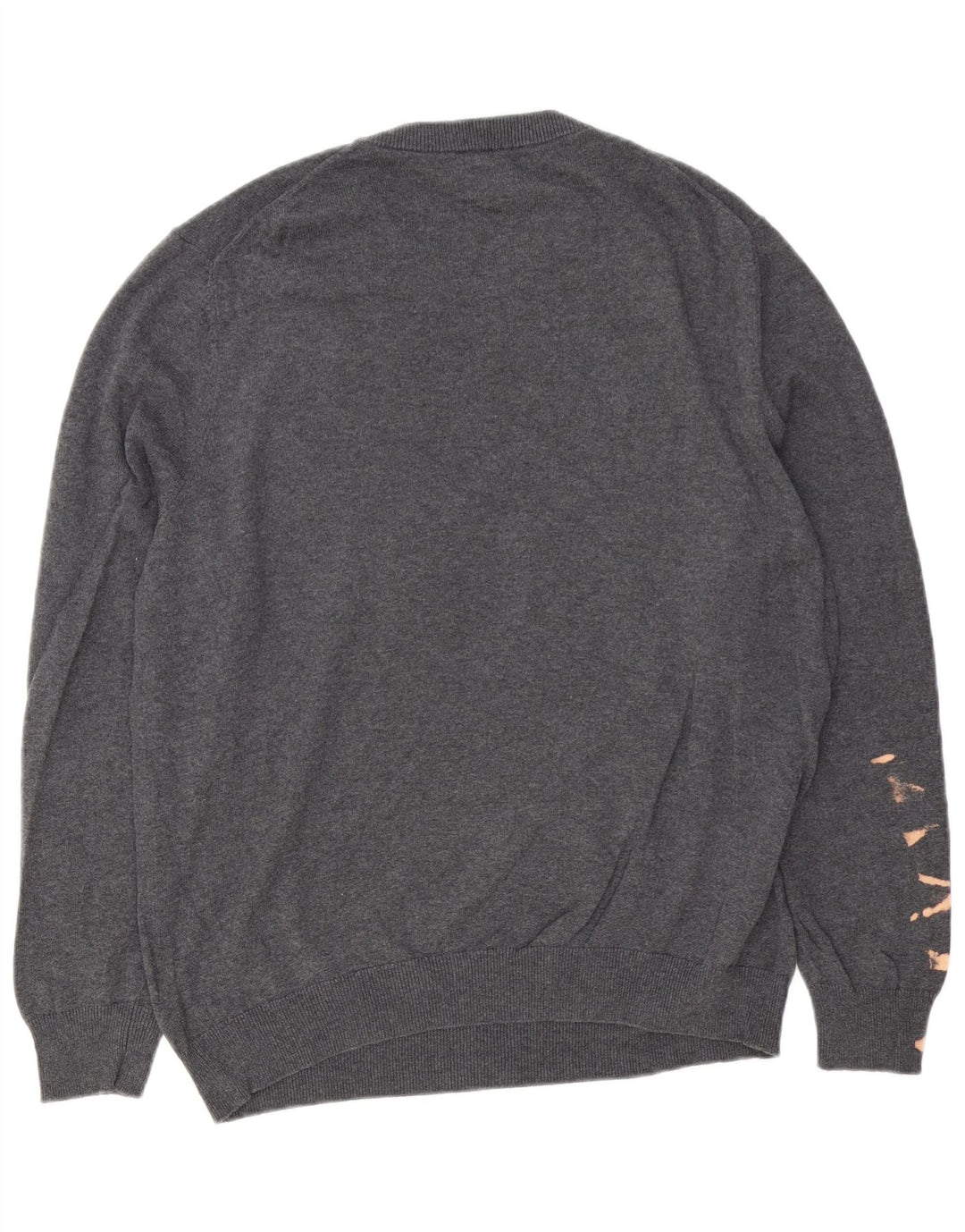 John Lewis Mens Crew Neck Jumper Sweater Large Grey Cotton