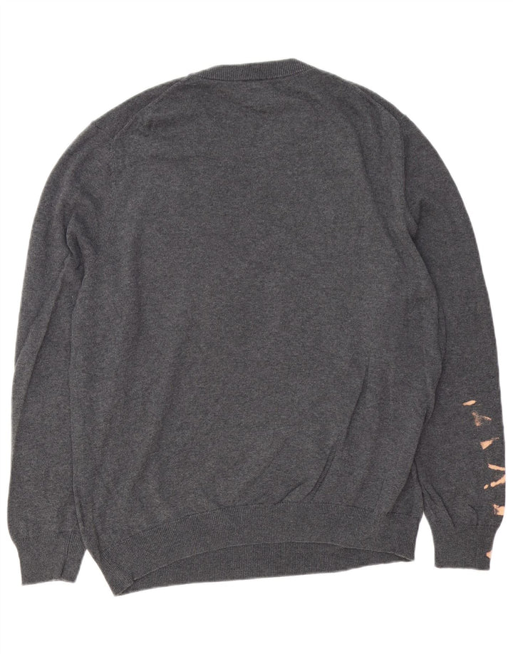 John Lewis Mens Crew Neck Jumper Sweater Large Grey Cotton