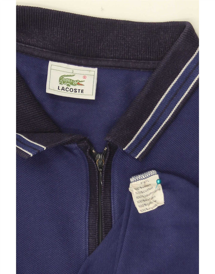 Lacoste Mens Polo Shirt Size 3 Small Blue Colourblock Cotton