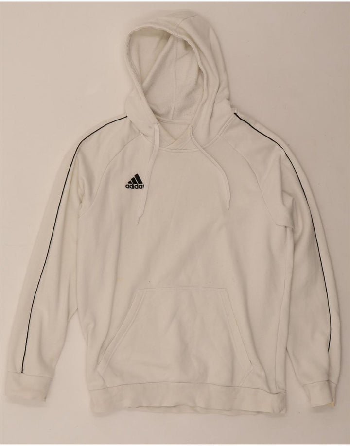 ADIDAS Mens Hoodie Jumper Large White Cotton Vintage Adidas and Second-Hand Adidas from Messina Hembry 