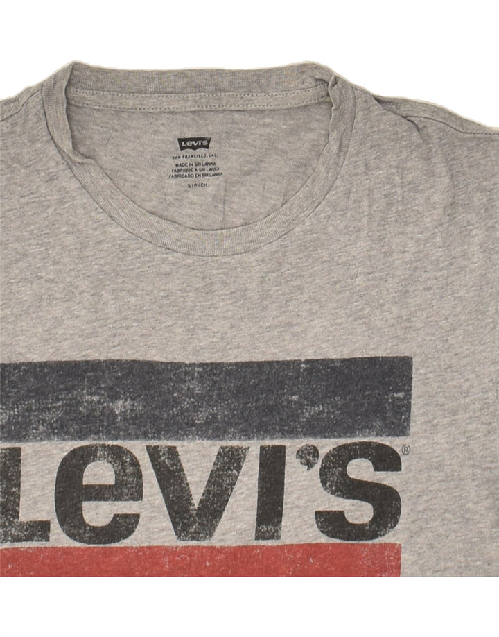LEVI'S Womens Graphic T-Shirt Top UK 10 Small Grey Cotton | Vintage Levi's | Thrift | Second-Hand Levi's | Used Clothing | Messina Hembry 