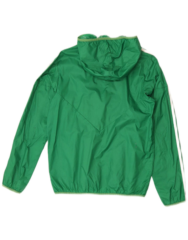 Adidas Mens Hooded Rain Jacket UK 36 Small Green Nylon