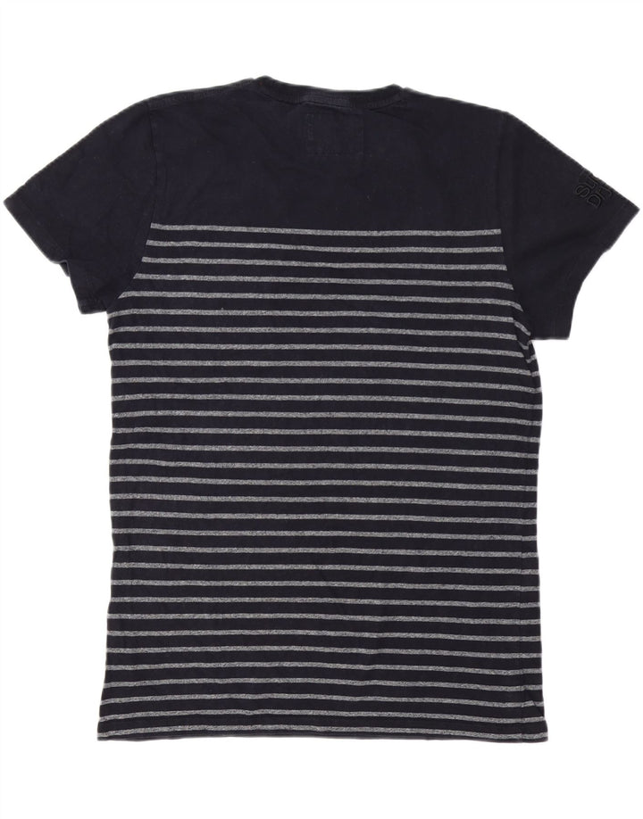 SUPERDRY Mens T-Shirt Top XL Navy Blue Striped