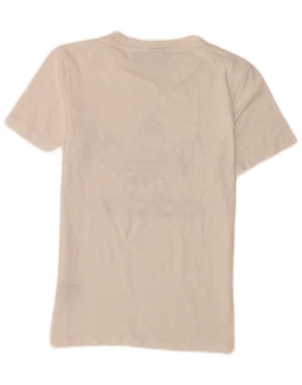 Adidas Womens Graphic T-Shirt Top UK 6 XS White Cotton