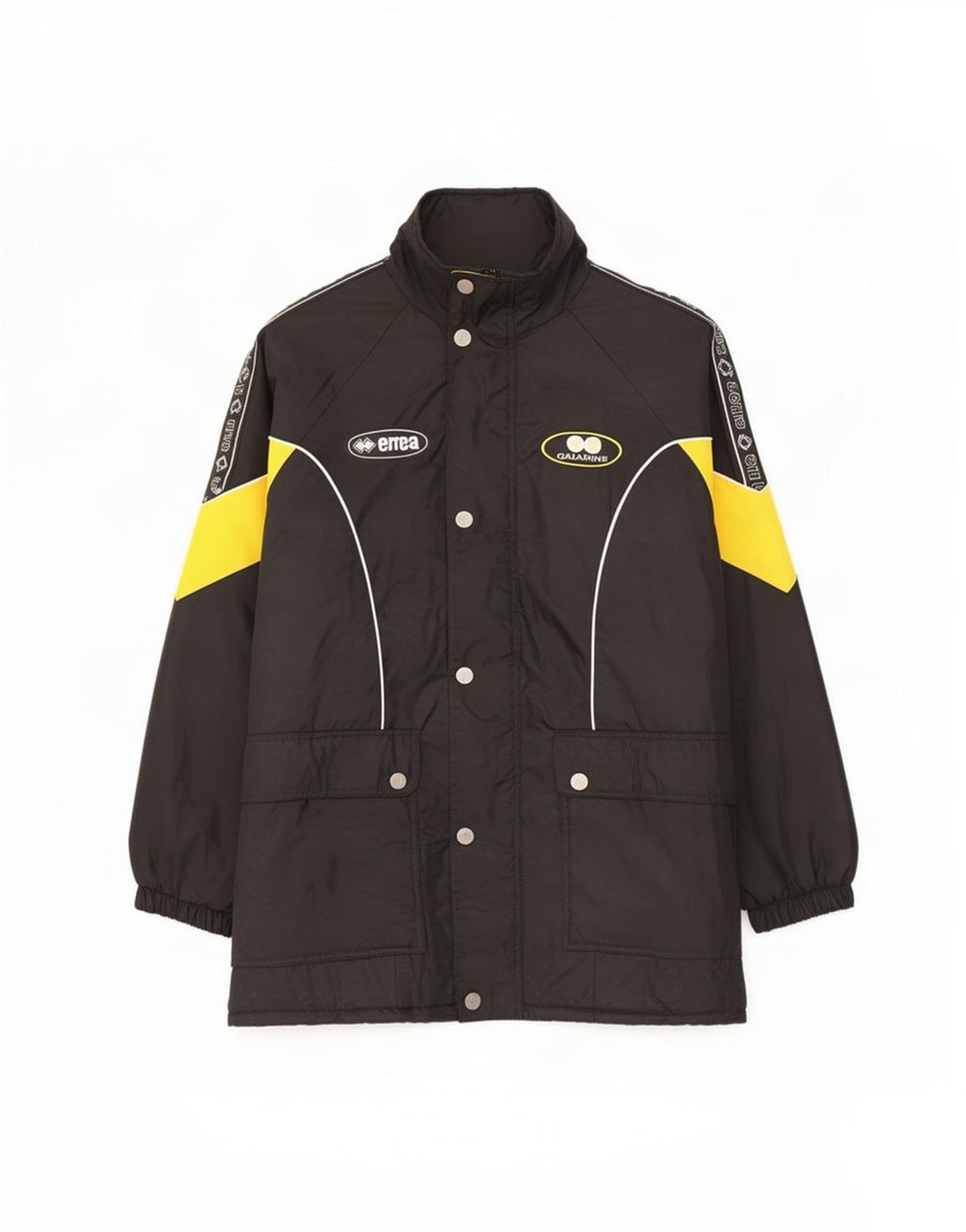 Errea Mens Graphic Oversized Padded Coat UK 40 Large Black Colourblock
