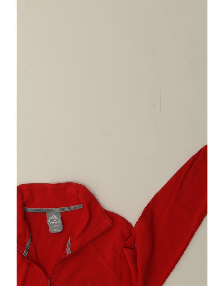ADIDAS Womens Tracksuit Top Jacket UK 12 Medium  Red Cotton Vintage Adidas and Second-Hand Adidas from Messina Hembry 
