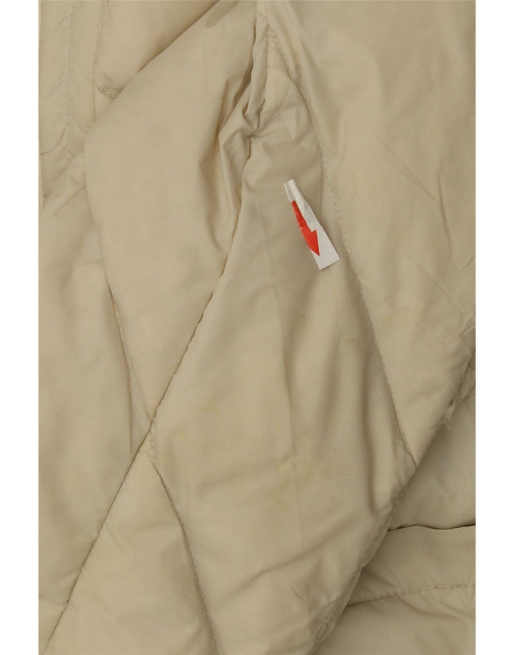 Karen Millen Womens Hooded Padded Jacket UK 12 Medium  Off White Polyamide