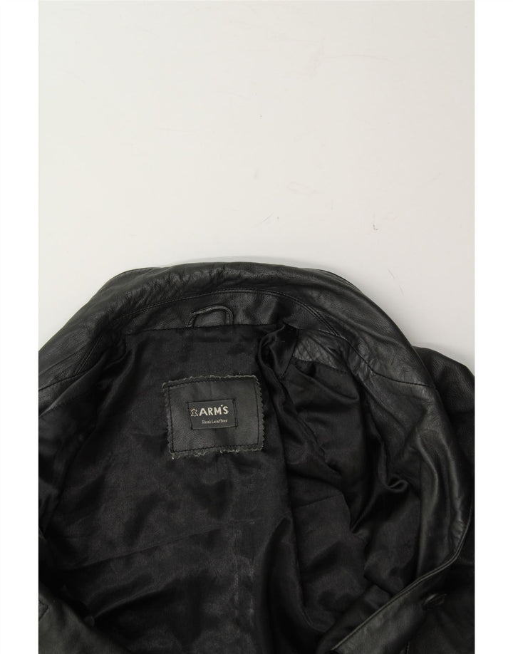 ARM'S Womens Leather Jacket UK 16 Large Black Leather Vintage ARM'S and Second-Hand ARM'S from Messina Hembry 