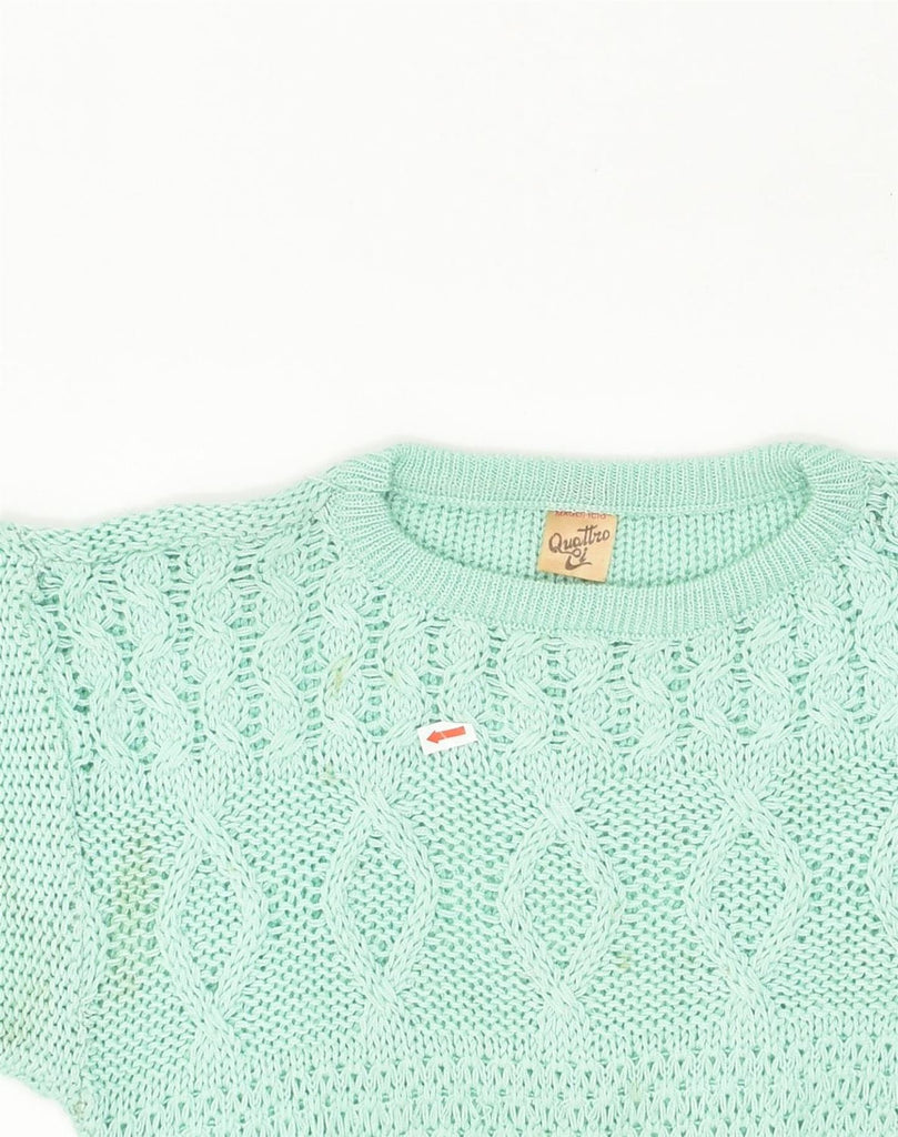 VINTAGE Womens Crew Neck Jumper Sweater UK 10 Small Turquoise | Vintage Vintage | Thrift | Second-Hand Vintage | Used Clothing | Messina Hembry 