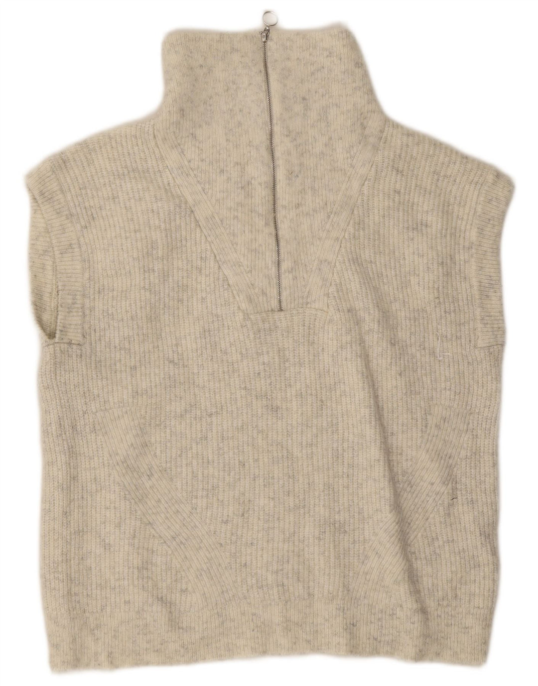 Marks & Spencer Womens Oversized Vest Tank Top UK 10 Small Grey Flecked