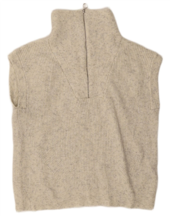 Marks & Spencer Womens Oversized Vest Tank Top UK 10 Small Grey Flecked