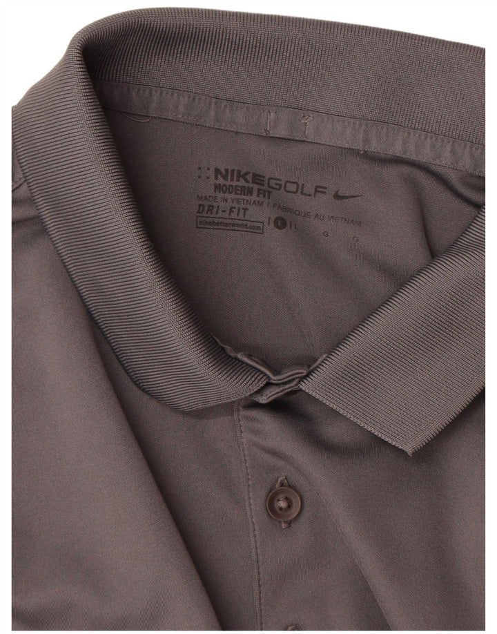 Nike Mens Dri Fit Polo Shirt Large Grey Polyester