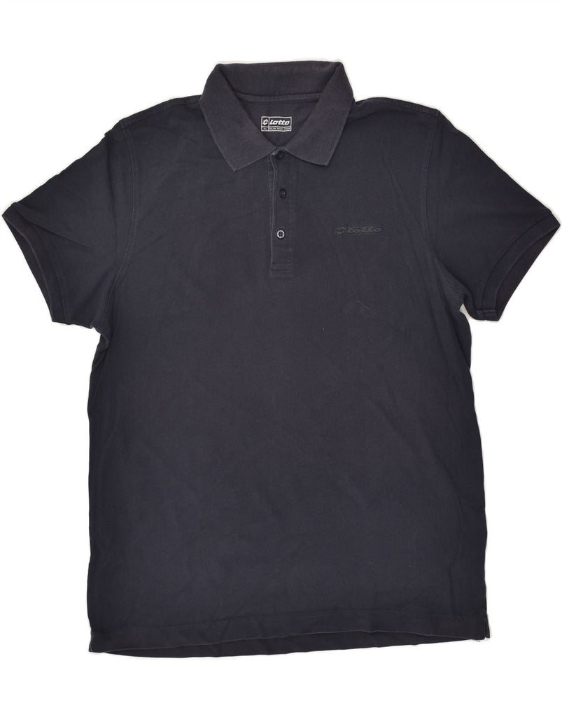 LOTTO Mens Polo Shirt 2XL Navy Blue Cotton | Vintage Lotto | Thrift | Second-Hand Lotto | Used Clothing | Messina Hembry 