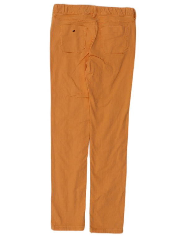 TOMMY HILFIGER Girls Skinny Casual Trousers 11-12 Years W25 L27 Orange