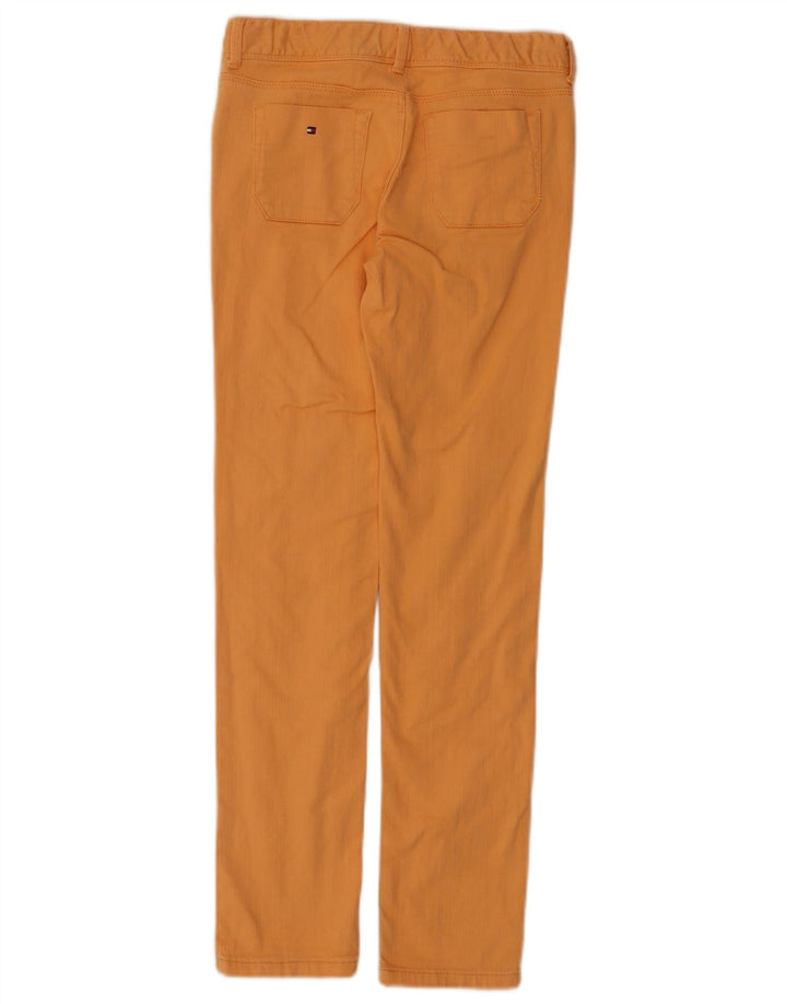 TOMMY HILFIGER Girls Skinny Casual Trousers 11-12 Years W25 L27 Orange