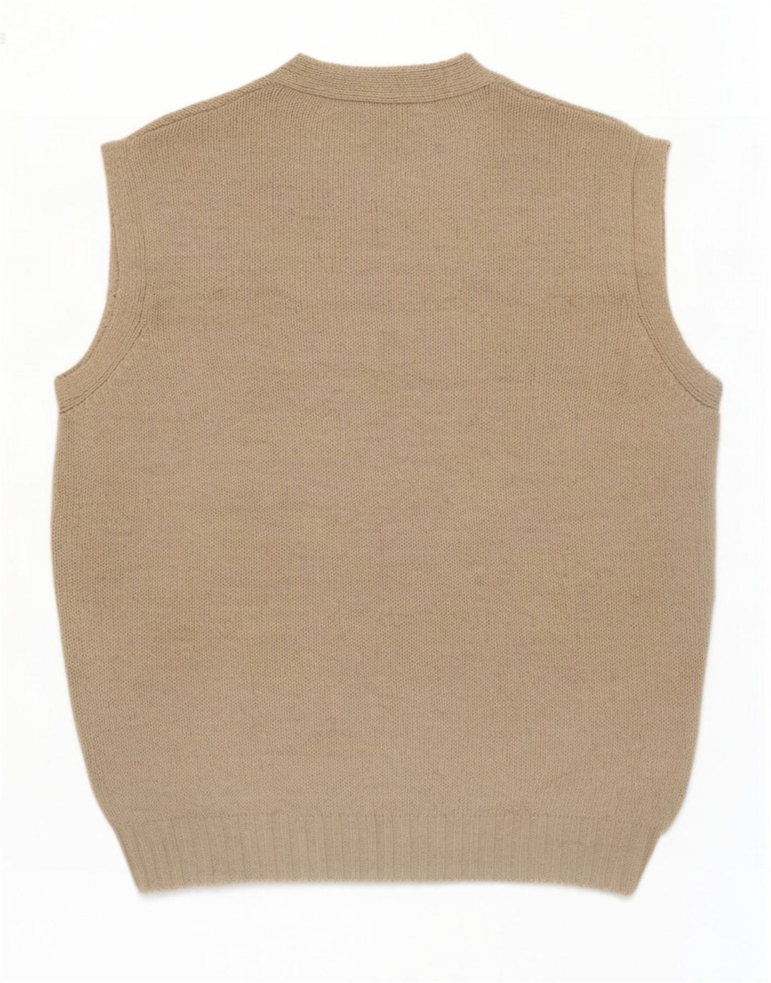 Benetton Mens Vest Tank Top Medium Beige Cotton
