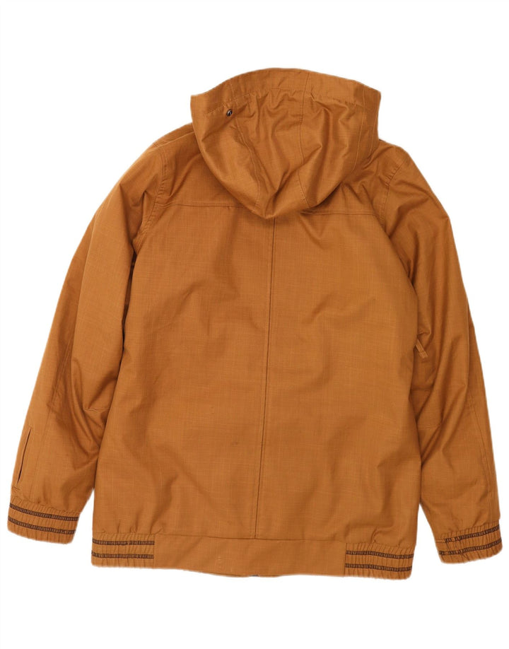 O'Neill Mens Hooded Bomber Jacket UK 38 Medium Brown Striped Polyester