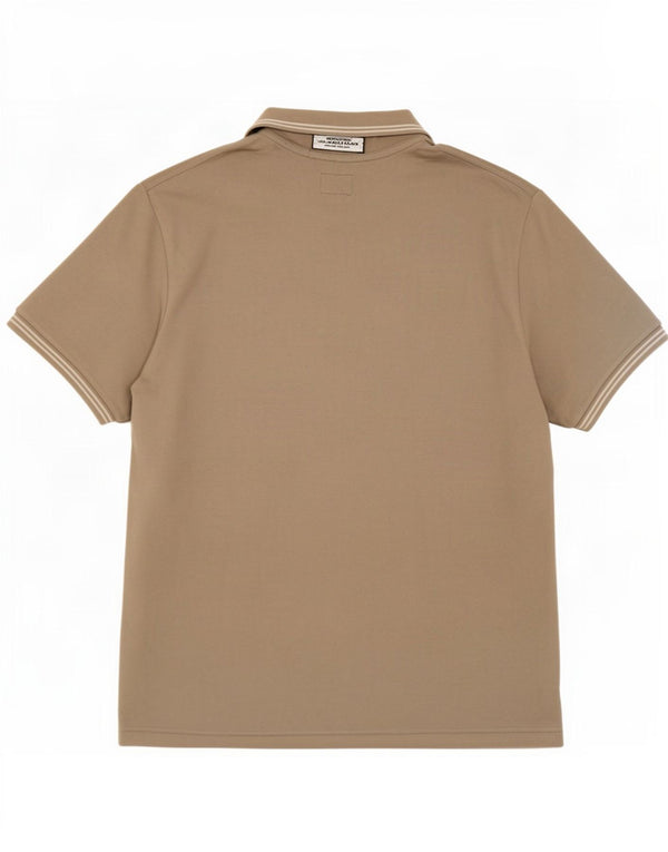 Champion Mens Easy Fit Polo Shirt XL Beige Striped Cotton