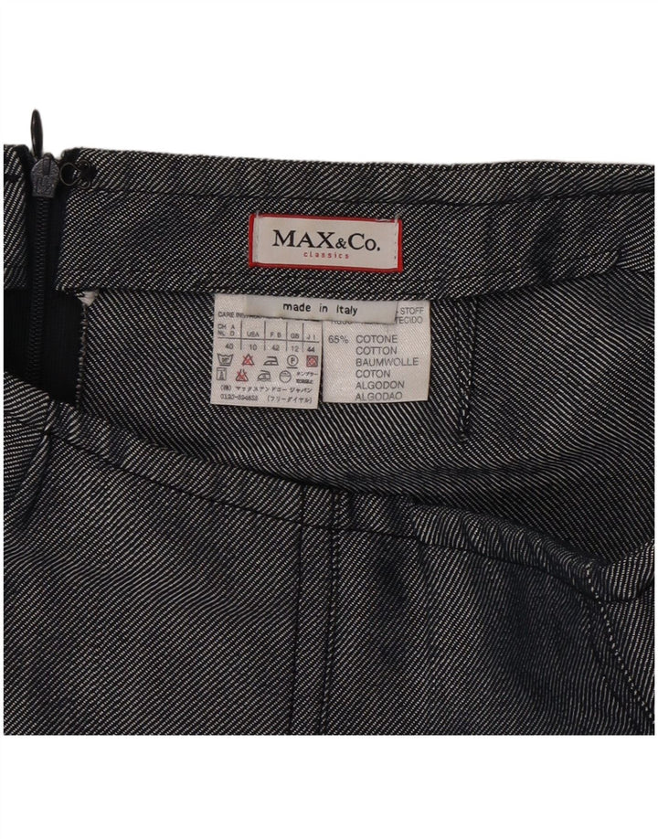 Max & Co. Womens Pleated Skirt UK 12 Medium W30 Navy Blue Cotton
