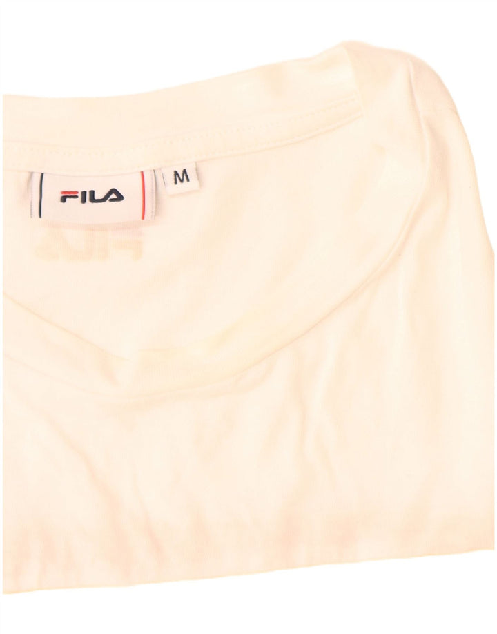 Fila Womens Graphic T-Shirt Top UK 14 Medium White Cotton