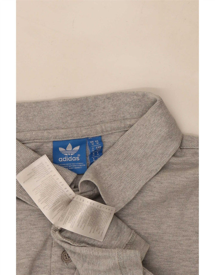 Adidas Mens Polo Shirt Medium Grey Cotton
