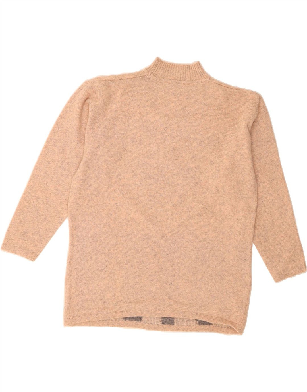 VINTAGE Womens Oversized Turtle Neck Jumper Sweater UK 16 Large Beige Vintage Vintage and Second-Hand Vintage from Messina Hembry 