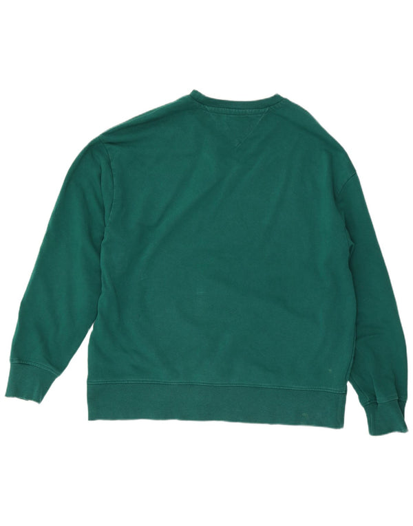 Tommy Hilfiger Mens Graphic Sweatshirt Jumper XL Green Cotton