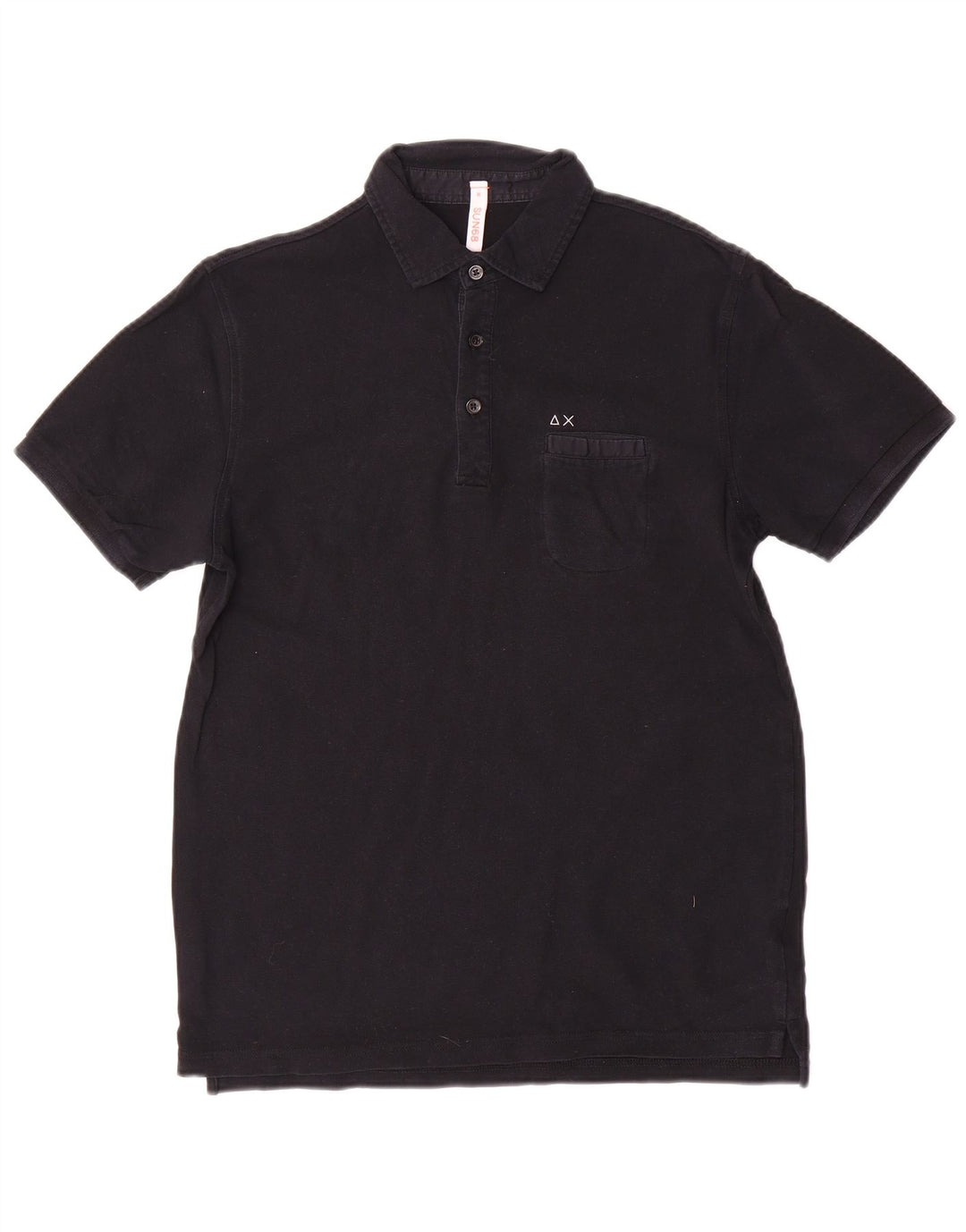Sun68 Mens Polo Shirt Medium Black Cotton