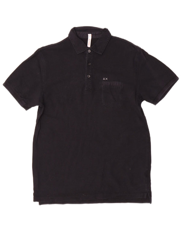 Sun68 Mens Polo Shirt Medium Black Cotton