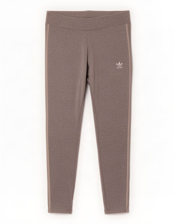 Adidas Womens Leggings UK 20 2XL Grey Flecked Cotton