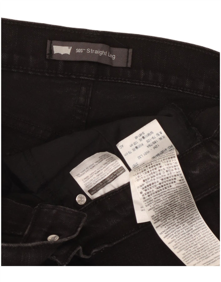 Levi's Womens 505 Straight Jeans W31 L32 Black Cotton