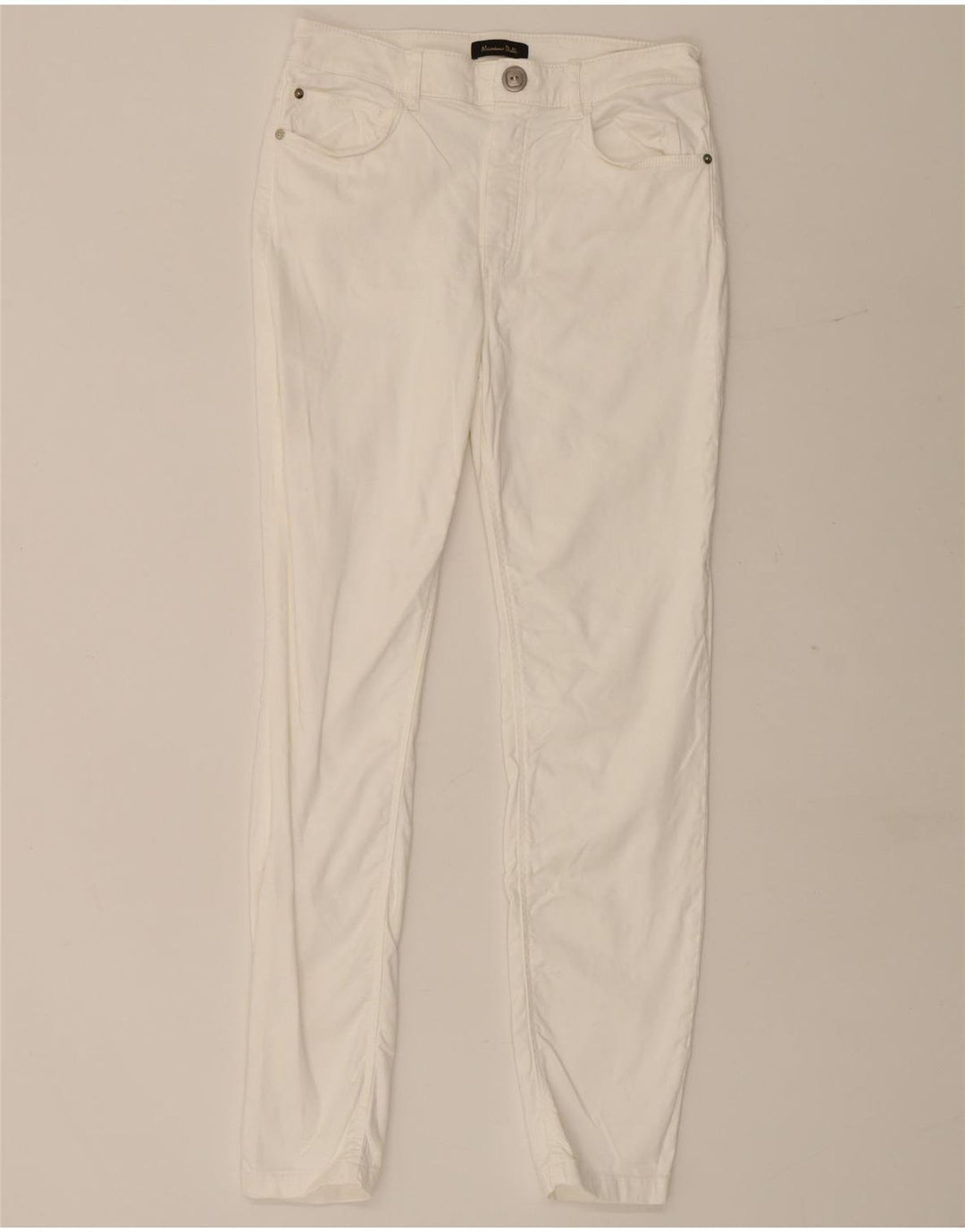 Massimo Dutti Womens Slim Casual Trousers EU 40 Medium W28 L28 White