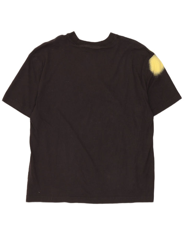 CALVIN KLEIN JEANS Mens T-Shirt Top Large Black Tie Dye Cotton