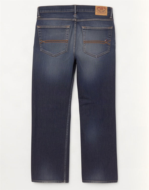 Tommy Hilfiger Mens Ryder Regular Straight Jeans W33 L30 Navy Blue Cotton