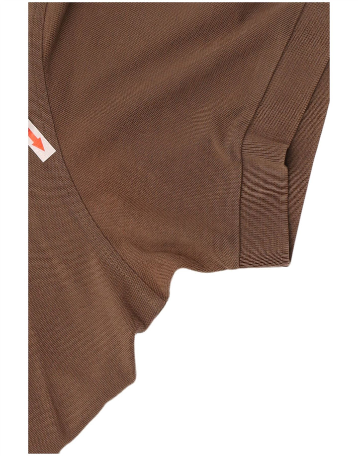 Hugo Boss Mens Polo Shirt Small Brown Cotton