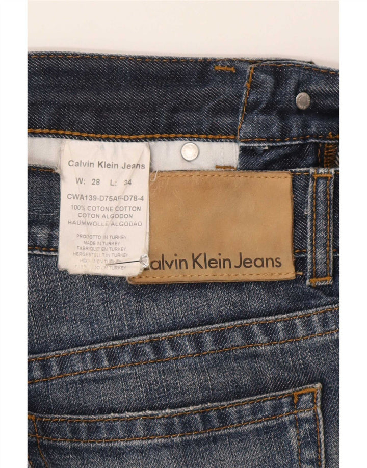 Calvin Klein Mens Straight Jeans W28 L30 Blue Cotton