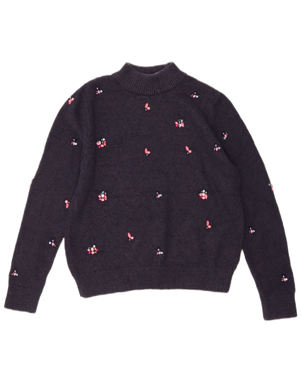 Marks & Spencer Womens Turtle Neck Jumper Sweater UK 10 Small Navy Blue