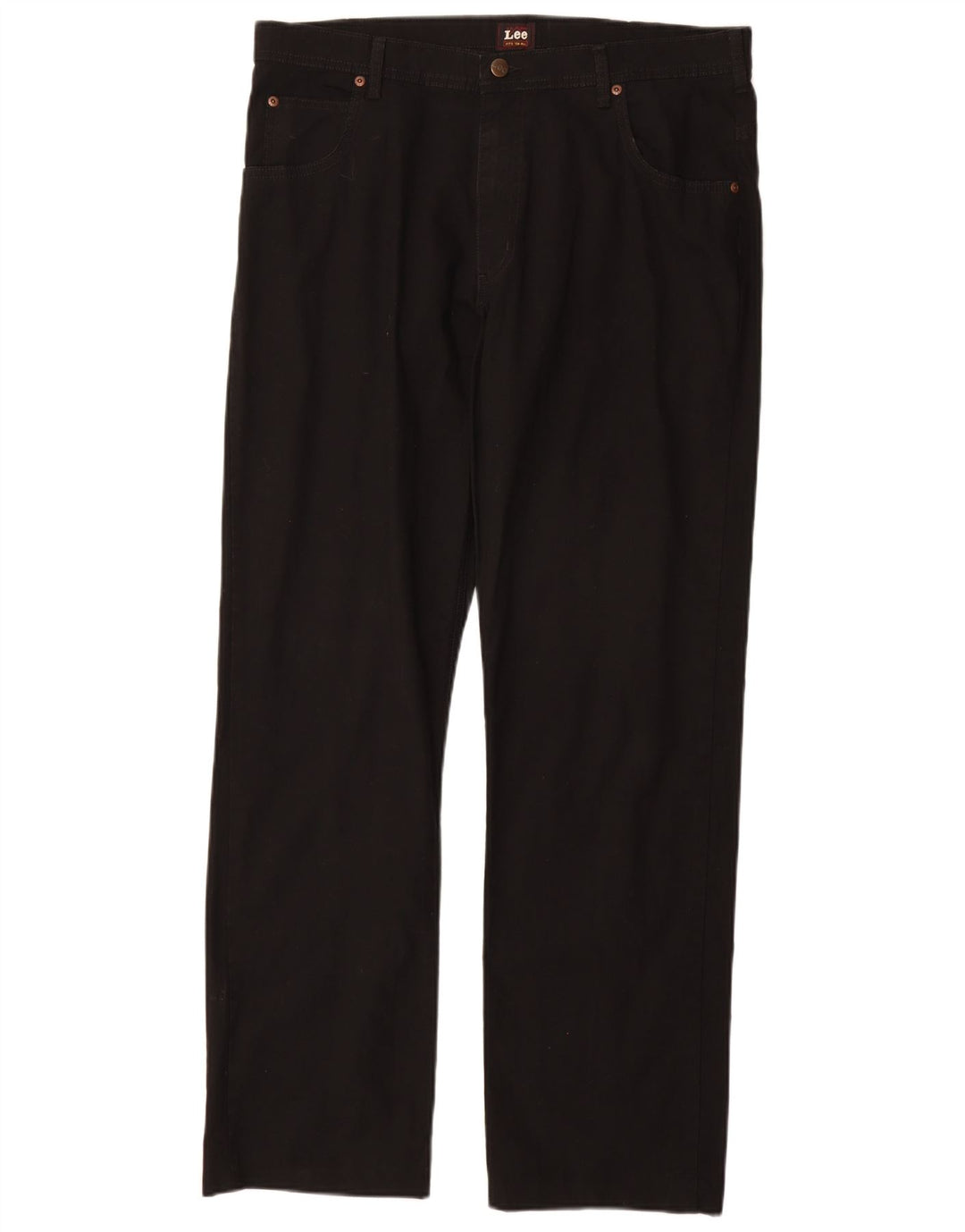 LEE Mens Brooklyn Straight Casual Trousers W36 L34 Black Cotton