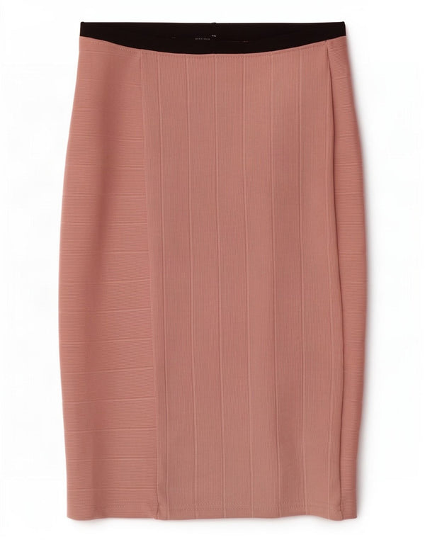 Zara Womens Pencil Skirt W26 Small Pink Colourblock