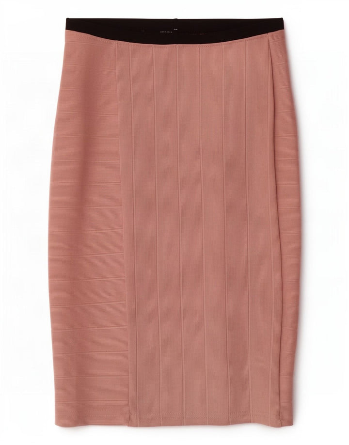 Zara Womens Pencil Skirt W26 Small Pink Colourblock