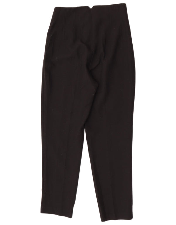 Zara Womens High Waist Tapered Casual Trousers Small W26 L27 Black