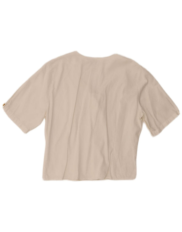 Enara Camice Womens Double Breasted Blouse Top UK 16 Large White