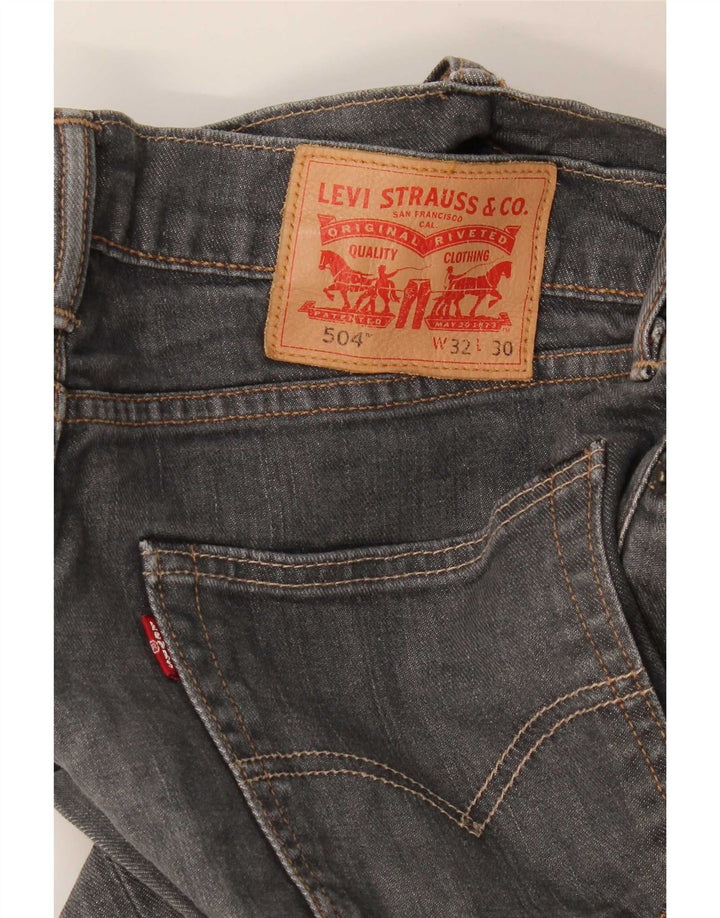 Levi's Mens 504 Straight Jeans W32 L30 Grey Cotton