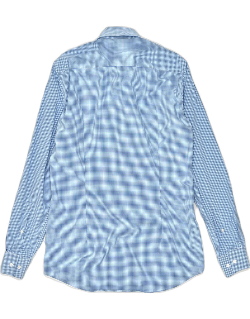 HUGO BOSS Mens Shirt Size 39 15 1/2 Medium Blue Check Classic | Vintage | Thrift | Second-Hand | Used Clothing | Messina Hembry 
