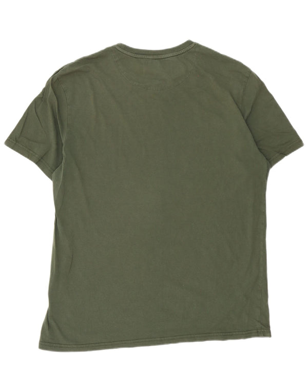 Lyle & Scott Mens T-Shirt Top XL Khaki Cotton