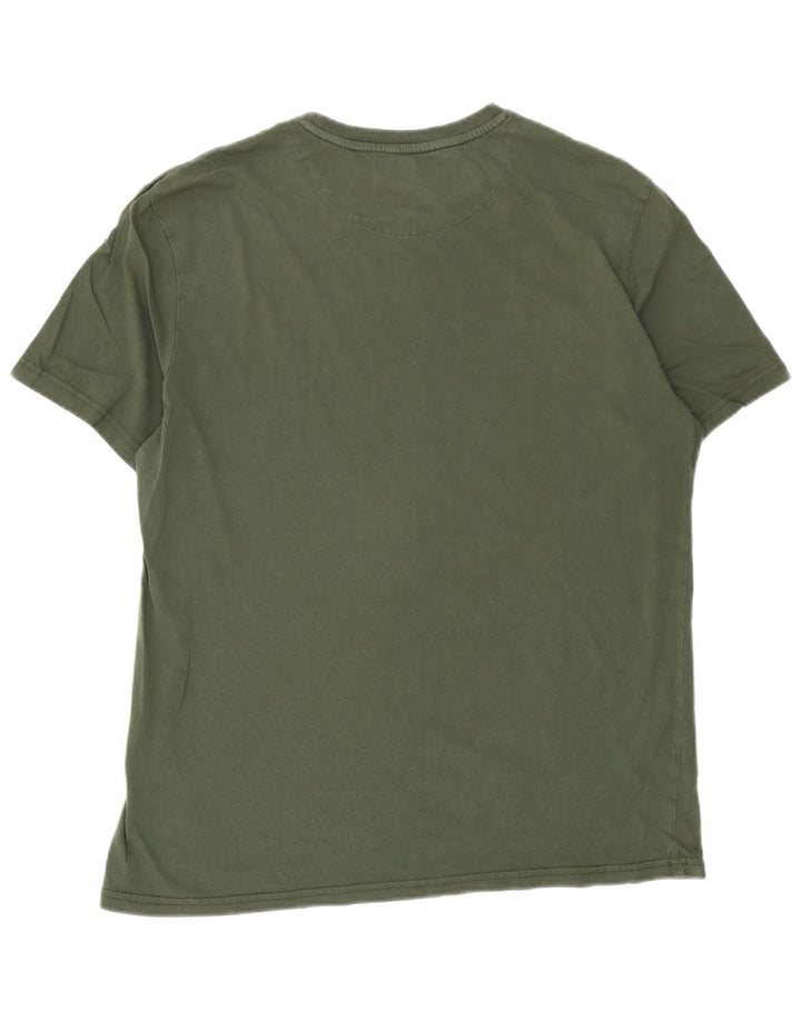 Lyle & Scott Mens T-Shirt Top XL Khaki Cotton
